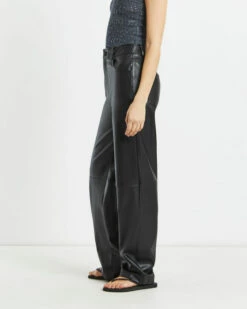Karli Leather Look Straight Leg Pants In Black -Insight Shop 2 13576