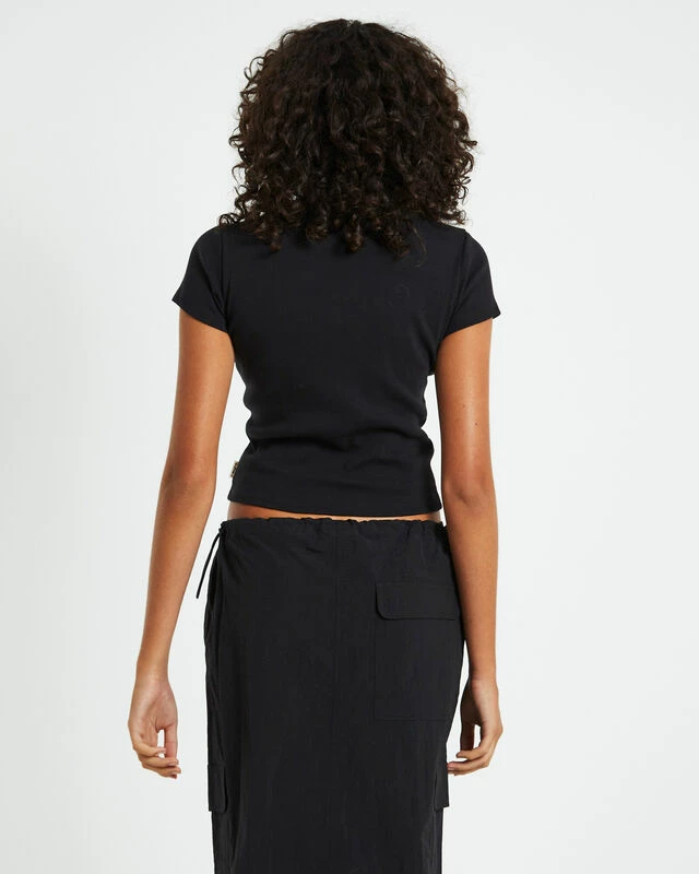 Insight Longline Rhinestone Baby Tee Black 4 Insight Longline Rhinestone Baby Tee Black - Image 2