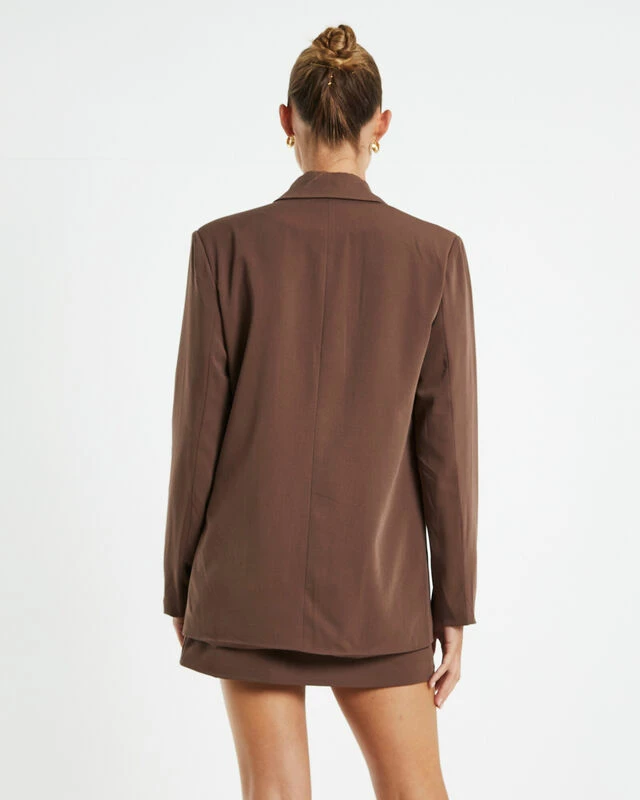 Tia Boyfriend Blazer Chocolate Brown 4 Tia Boyfriend Blazer Chocolate Brown - Image 2