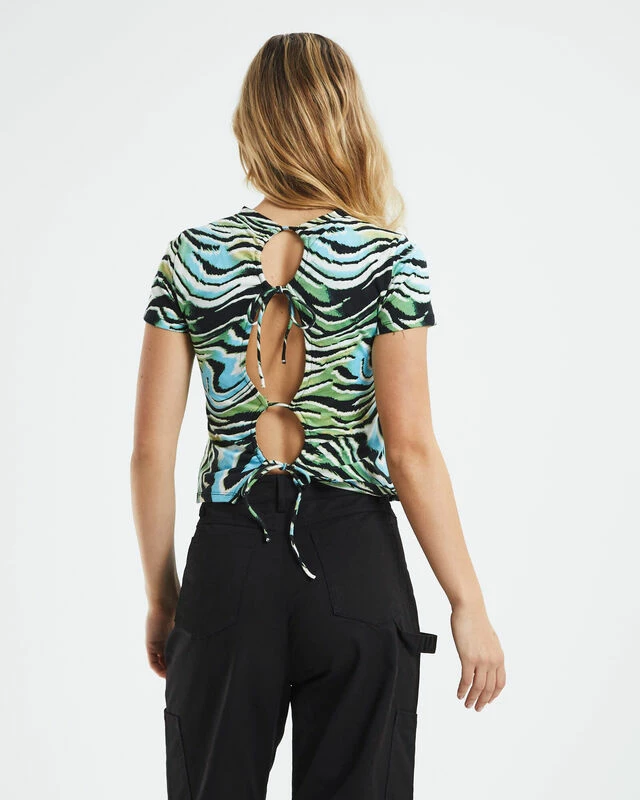 Surtie Top Warped Zebra Blue 4 Surtie Top Warped Zebra Blue - Image 2