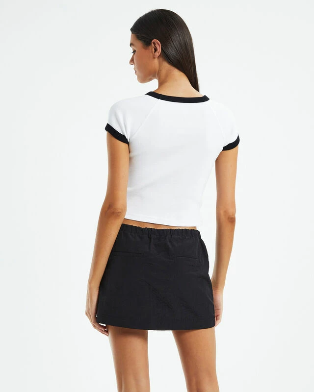 Heart Embroidery Raglan Tee White 4 Heart Embroidery Raglan Tee White - Image 2