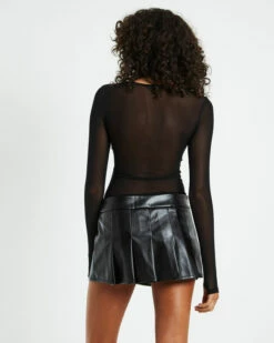 Jennifer Cut Out Mesh Top Black -Insight Shop 2 20602