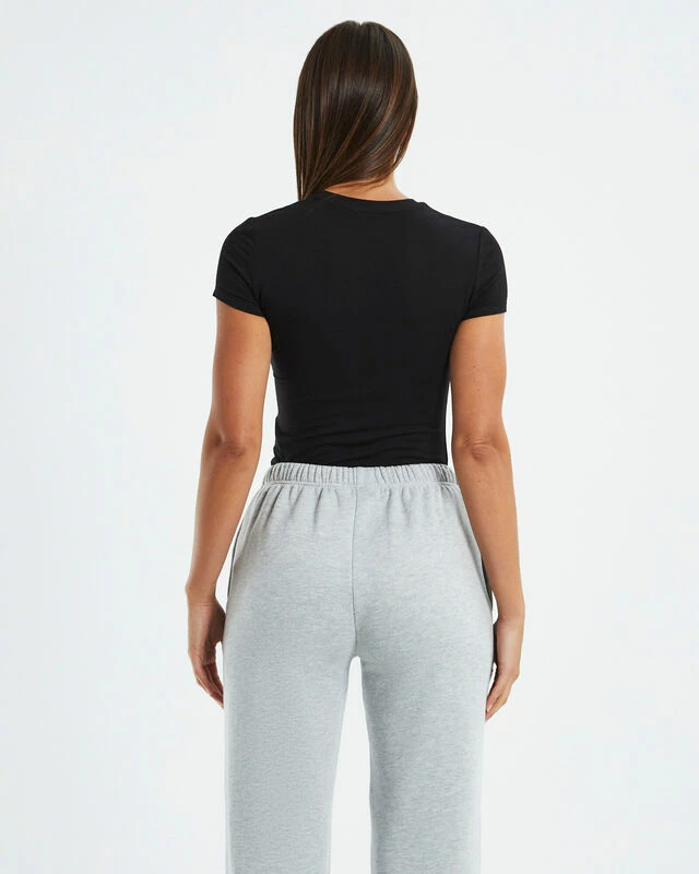 Short Sleeve Fitted Tee Black 4 Short Sleeve Fitted Tee Black - Image 2