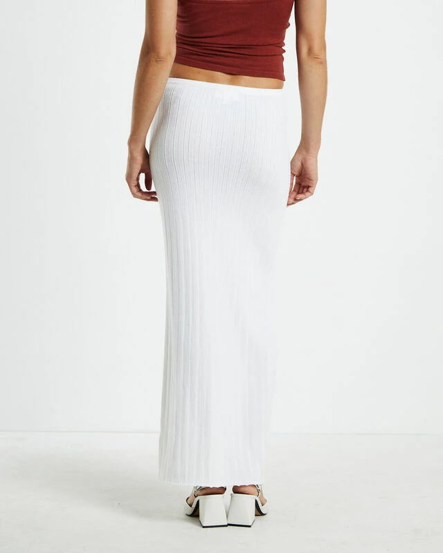 Tayla Texture Knit Midi Skirt Off White 4 Tayla Texture Knit Midi Skirt Off White - Image 2
