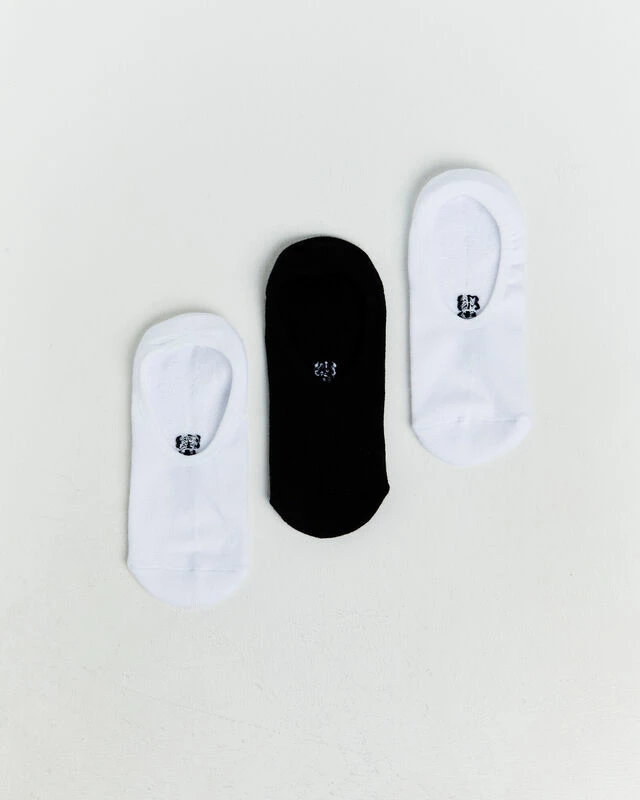Insight Core Unisex Invisible Socks 3 Pack White/Black 4 Insight Core Unisex Invisible Socks 3 Pack White/Black - Image 2