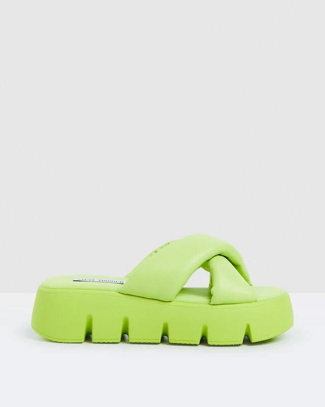 Steve Madden Broadcast Slides Neon Lime 4 Steve Madden Broadcast Slides Neon Lime - Image 2