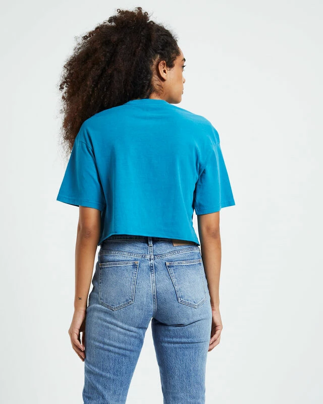 Mitchell & Ness HWC Miami Dolphins Vintage Crop T-Shirt Faded Teal 4 Mitchell & Ness HWC Miami Dolphins Vintage Crop T-Shirt Faded Teal - Image 2