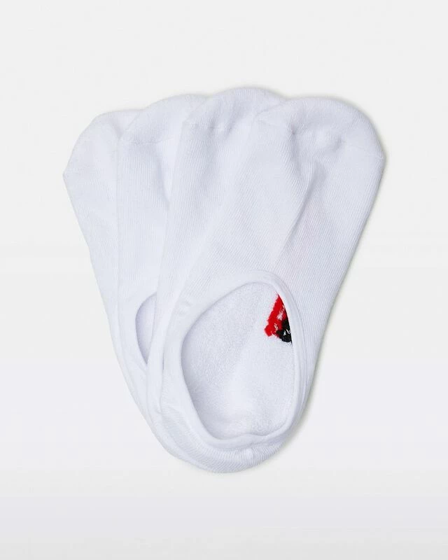 Unisex Invisible Socks 4 Pack White 4 Unisex Invisible Socks 4 Pack White - Image 2