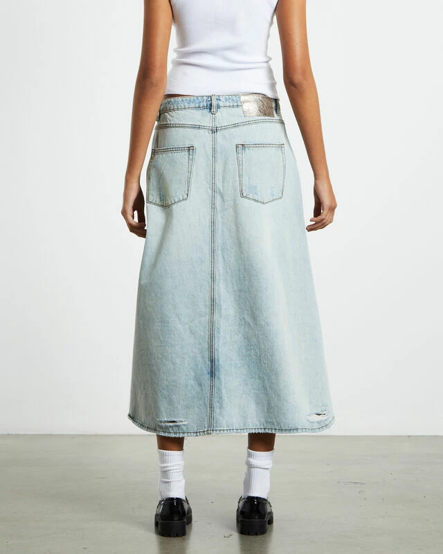 One Teaspoon Kansas Carter Long Denim Skirt Blue Mrs 4 One Teaspoon Kansas Carter Long Denim Skirt Blue Mrs - Image 2
