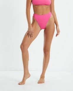 High Waisted Bikini Bottoms Peony Pink -Insight Shop 2 42751