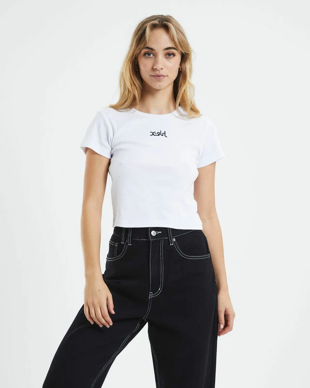 Mills Logo Baby Tee White 4 Mills Logo Baby Tee White - Image 2