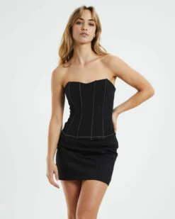 Kyana Corset Top Black/White Stitch -Insight Shop 2 43274