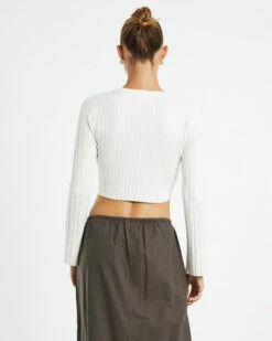 Harper Rib Knit Top White -Insight Shop 2 46089