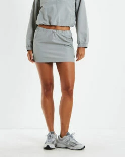 Nylon Mini Skirt Grey -Insight Shop 2 46179