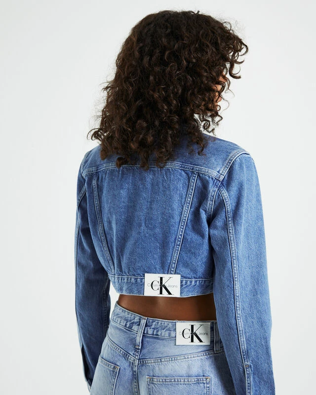 Calvin Klein Extreme Cropped 90s Denim Jacket Blue 4 Calvin Klein Extreme Cropped 90s Denim Jacket Blue - Image 2