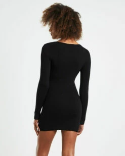 Indy Asymmetric Cut Out Knit Dress Black -Insight Shop 2 47501