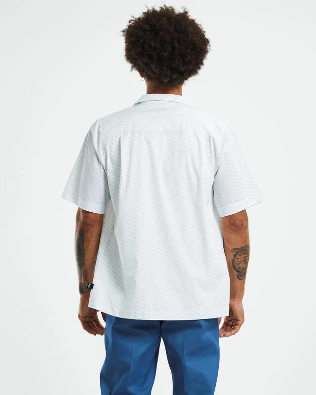 Afends Mushroom Recycled Cuban Short Sleeve Shirt White 4 Afends Mushroom Recycled Cuban Short Sleeve Shirt White - Image 2