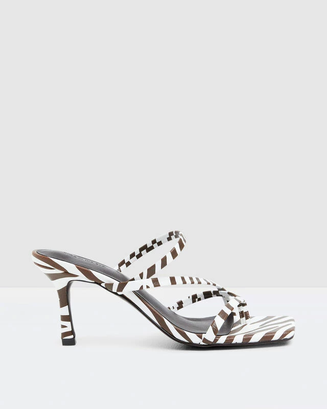 Maya Heels Zebra Brown/White 4 Maya Heels Zebra Brown/White - Image 2