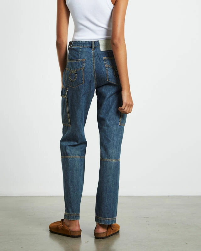 One Teaspoon Zipped Cargo Motion Jeans Used Blue 4 One Teaspoon Zipped Cargo Motion Jeans Used Blue - Image 2