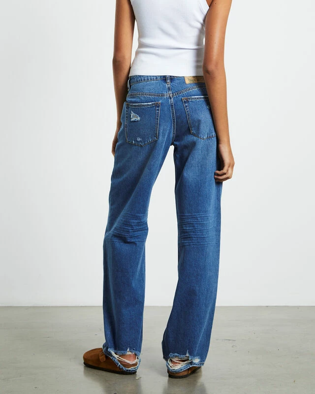 One Teaspoon Jackson Mid Waist Wide Leg Jeans Bay Blue 4 One Teaspoon Jackson Mid Waist Wide Leg Jeans Bay Blue - Image 2