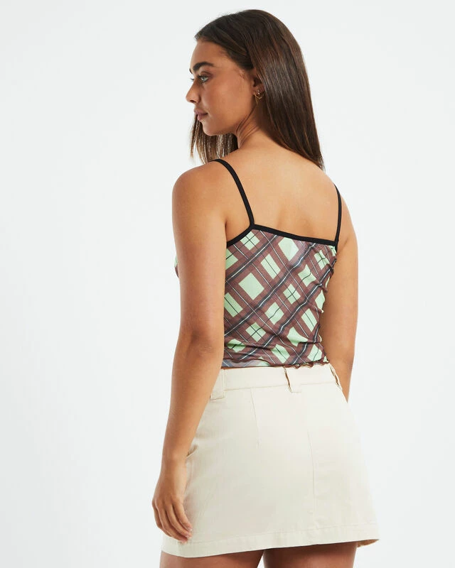 Diamond Plaid Singlet Green 4 Diamond Plaid Singlet Green - Image 2