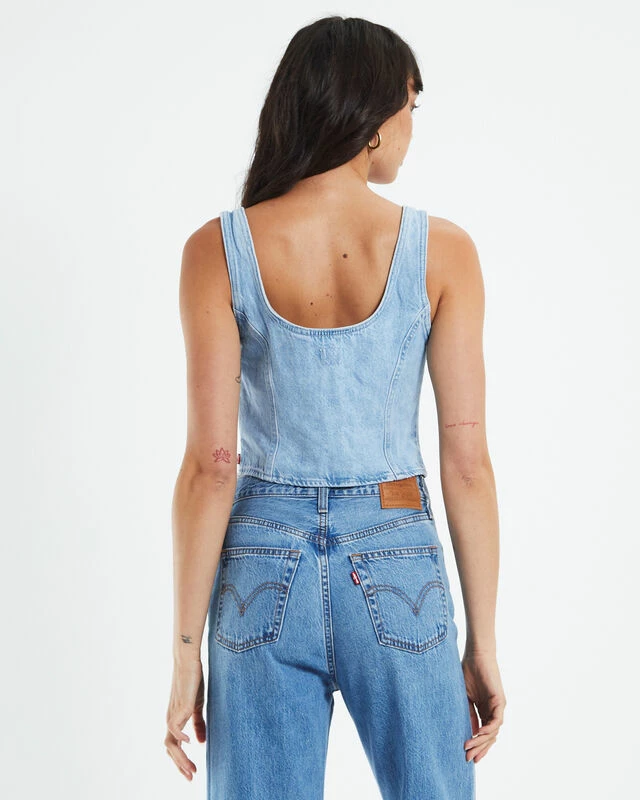 Levis Dani Corset Top Blue 4 Levis Dani Corset Top Blue - Image 2