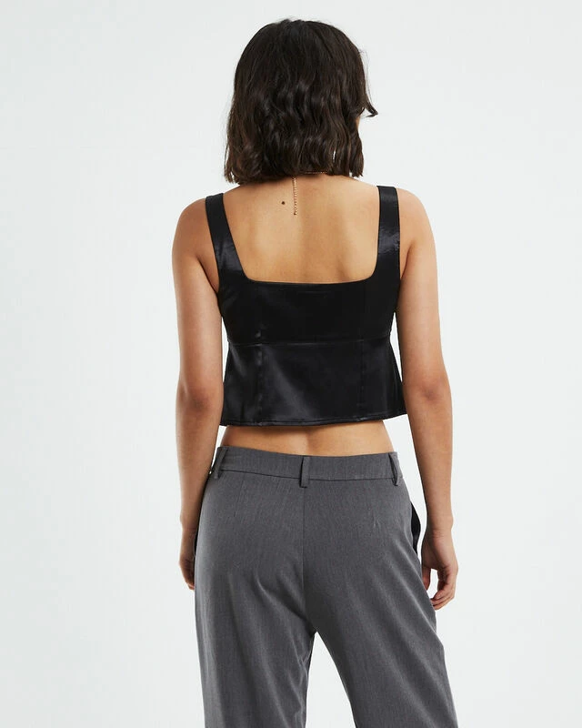 Stella Silky Corset Top Black 4 Stella Silky Corset Top Black - Image 2