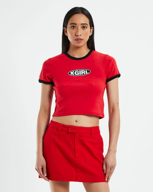 Basic Oval Logo T-Shirt Ringer Red 4 Basic Oval Logo T-Shirt Ringer Red - Image 2