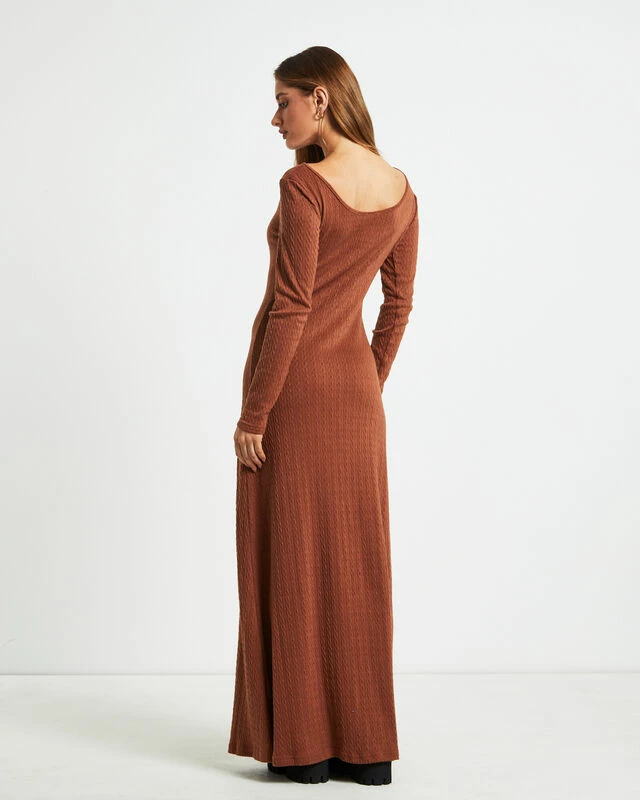 Tallulah Long Sleeve Maxi Dress Chestnut Brown 4 Tallulah Long Sleeve Maxi Dress Chestnut Brown - Image 2