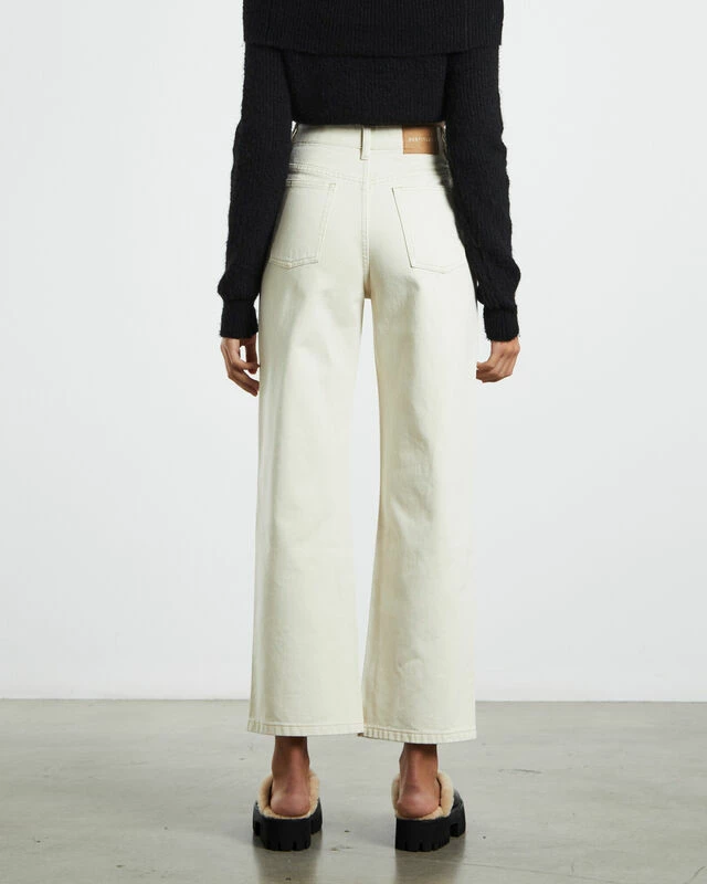 Clover Straight Leg Jeans Cream 4 Clover Straight Leg Jeans Cream - Image 2