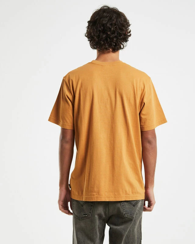 Afends Universal Recycled Retro Fit T-Shirt In Mustard Yellow 4 Afends Universal Recycled Retro Fit T-Shirt In Mustard Yellow - Image 2