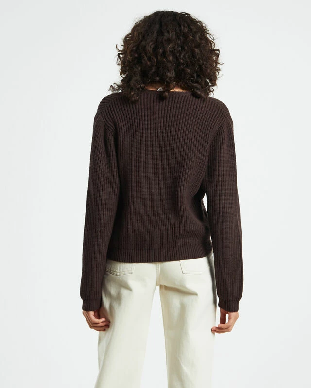 Nora Knit Cardigan Chocolate Brown 4 Nora Knit Cardigan Chocolate Brown - Image 2