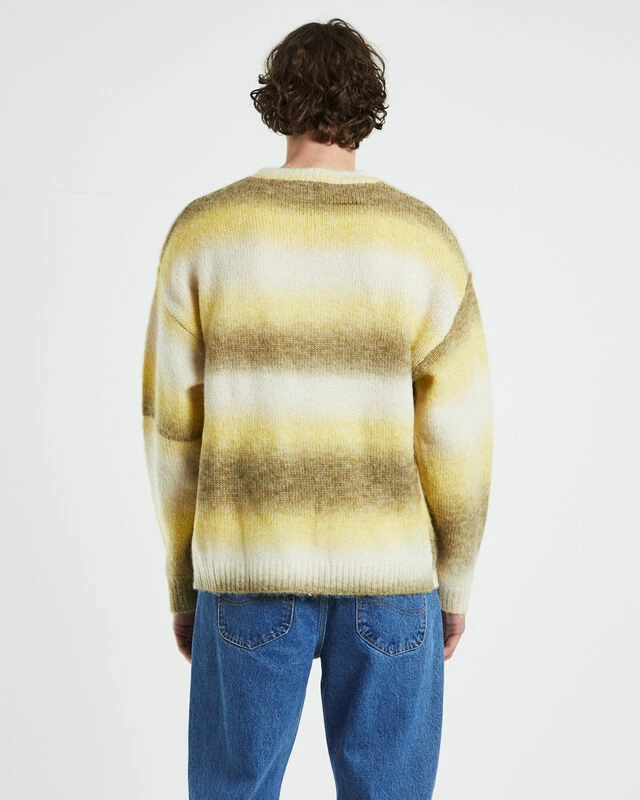 Insight Soft Stripe Long Sleeve Knit Shirt In Yellow/Green 4 Insight Soft Stripe Long Sleeve Knit Shirt In Yellow/Green - Image 2