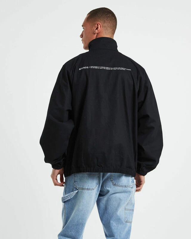 Afends Icebergs Recycled Canvas Jacket Black 4 Afends Icebergs Recycled Canvas Jacket Black - Image 2