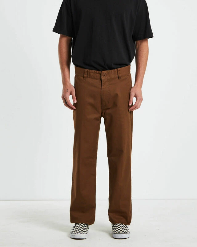 Brixton Choice Chino Relaxed Pants In Dark Earth Brown 4 Brixton Choice Chino Relaxed Pants In Dark Earth Brown - Image 2