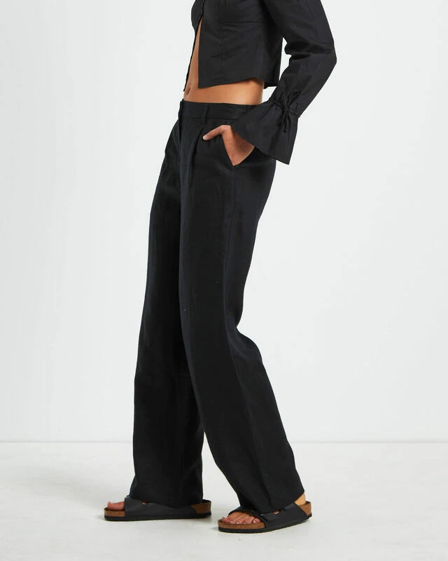 Jemimah Linen Trouser In Black 4 Jemimah Linen Trouser In Black - Image 2