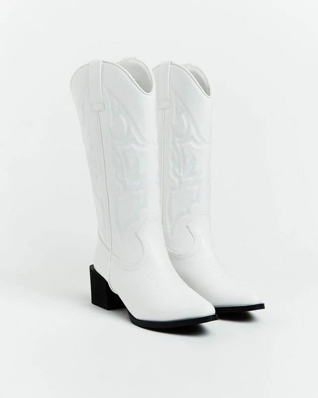 Ranger Cowboy Boot In White 4 Ranger Cowboy Boot In White - Image 2