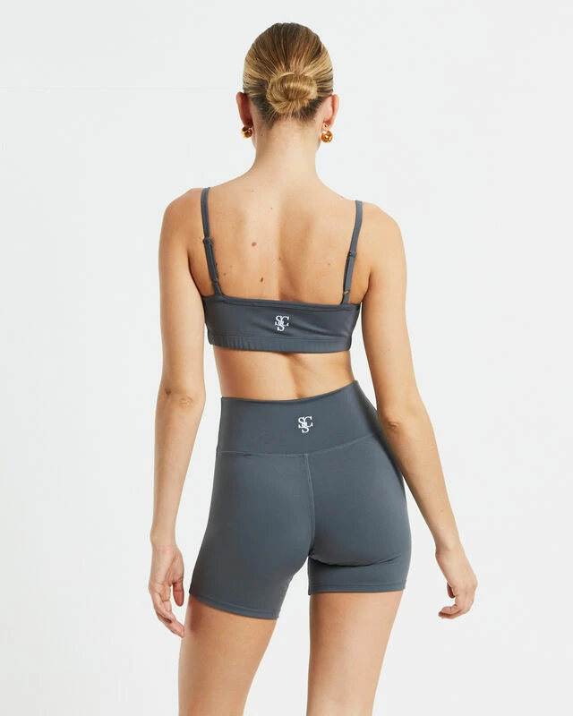 Sports Strappy Vrop Top In Charcoal Grey 4 Sports Strappy Vrop Top In Charcoal Grey - Image 2