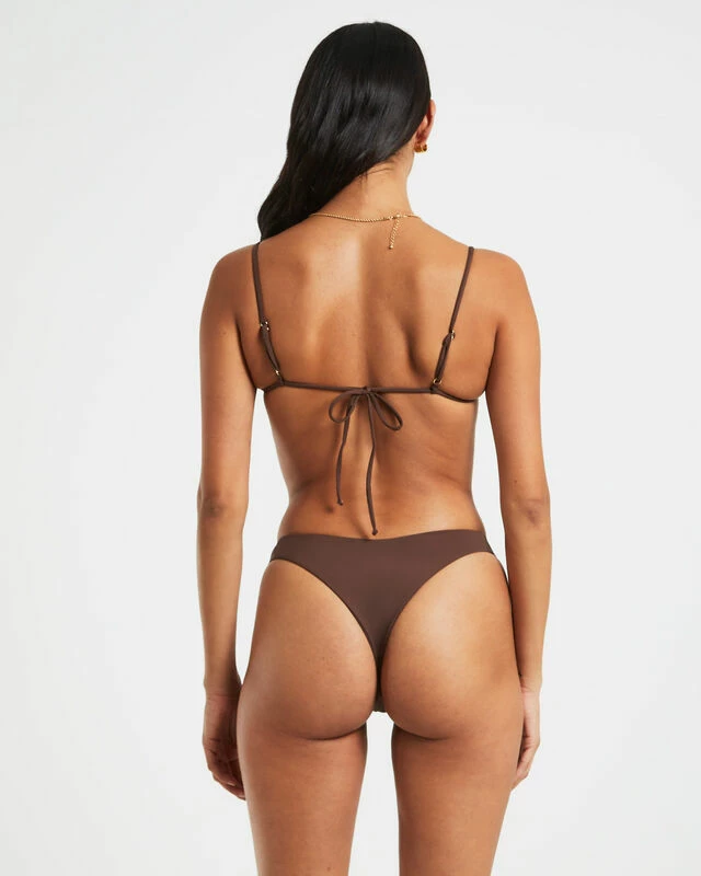 Gather Front Top In Coffee Brown 4 Gather Front Top In Coffee Brown - Image 2