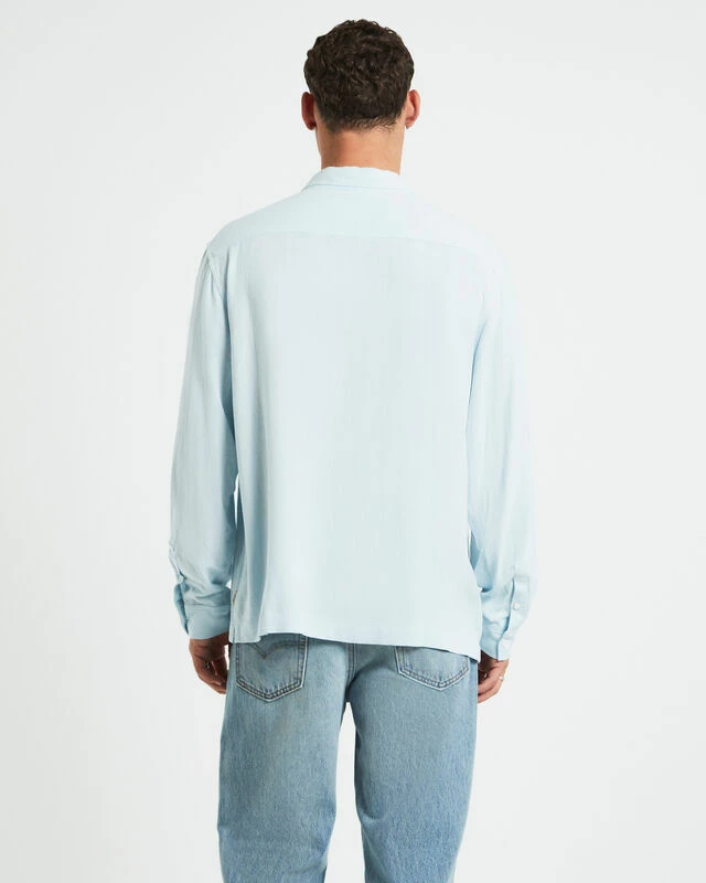 Harrison Linen Long Sleeve Shirt In Sky Blue 4 Harrison Linen Long Sleeve Shirt In Sky Blue - Image 2