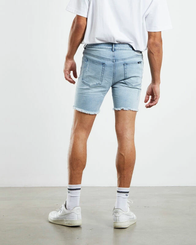 EM 2 Denim Biker Shorts Blitzed Indigo Blue 4 EM 2 Denim Biker Shorts Blitzed Indigo Blue - Image 2