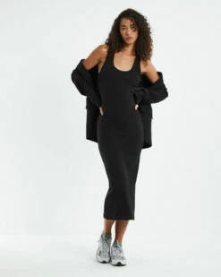 Racer Back Midi Dress Black 10 Racer Back Midi Dress Black -Insight Shop 3 1234