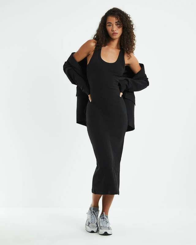 Racer Back Midi Dress Black 5 Racer Back Midi Dress Black - Image 3