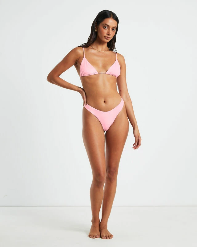 Classic Trangle Bikini Top In Pink 5 Classic Trangle Bikini Top In Pink - Image 3