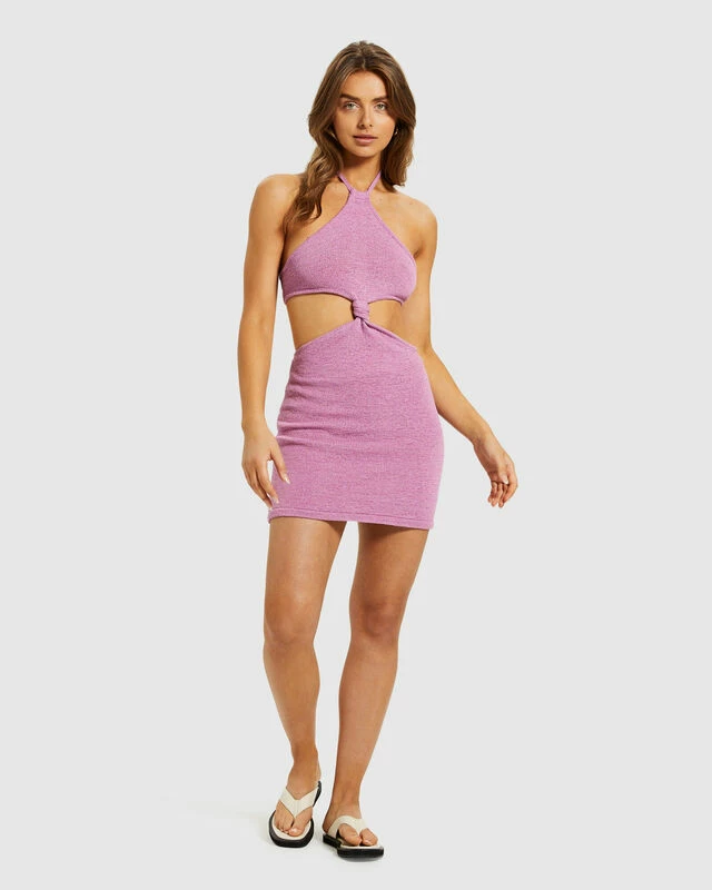 Jayla Knot Front Knit Dress Pink 5 Jayla Knot Front Knit Dress Pink - Image 3