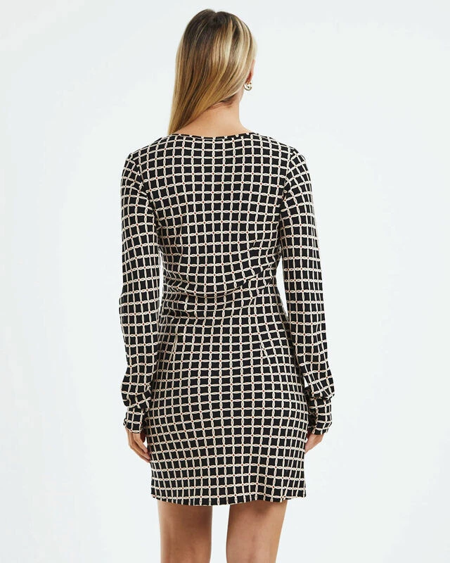 Elsa Long Sleeve Bias Cut Mini Dress Assorted 5 Elsa Long Sleeve Bias Cut Mini Dress Assorted - Image 3