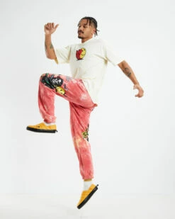 MARKET Smiley Look At The Bright Side Tie Dye Sweatpants Pink -Insight Shop 3 15237
