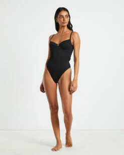 Rib Underwire One Piece In Black -Insight Shop 3 16893