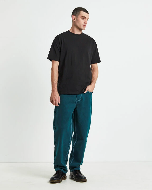 Wide Boy Contrast Stitch Jeans Pine Green 5 Wide Boy Contrast Stitch Jeans Pine Green - Image 3