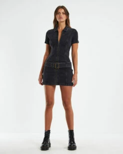 Insight Mae Denim Low Belted Dress Dark Blue 10 Insight Mae Denim Low Belted Dress Dark Blue -Insight Shop 3 18676
